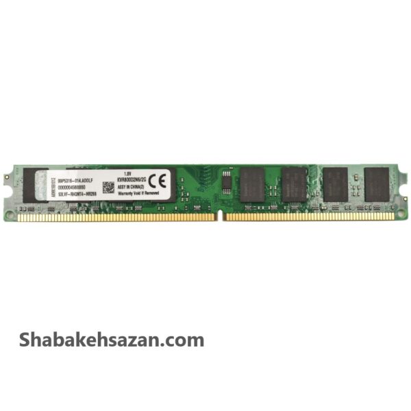 رم دسکتاپ DDR2 تک کاناله 800 مگاهرتز کینگستون ظرفیت 2 گیگابایت - شبکه سازان