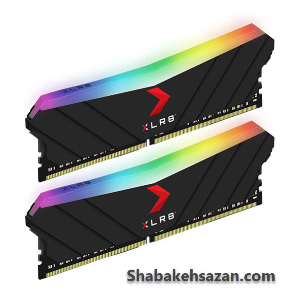 رم دسکتاپ DDR4 دو کاناله 3200مگا هرتز CL16 پی ان وای مدل XLR8 RGB ظرفیت 16 گیگا بایت | شبکه سازان