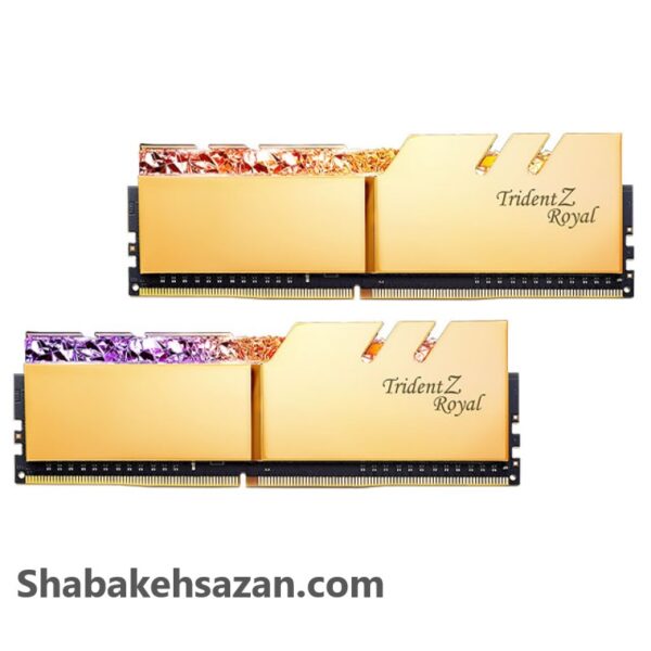 رم دسکتاپ DDR4 دو کاناله 3600 مگاهرتز CL18 جی اسکیل مدل TRIDENTZ ROYAL GOLD ظرفیت 64 گیگابایت - شبکه سازان