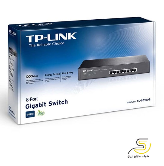 سوییچ 8 پورت گیگابیت و دسکتاپ/رکمونت تی پی-لینک مدل TL-SG1008