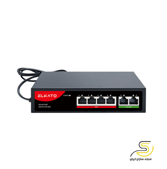 سوئیچ شبکه 4 پورت الکاتو مدل EL-1SBL042BP-65W