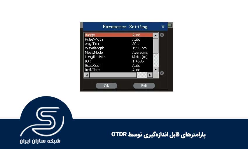 پارامترهای قابل اندازه‌گیری توسط OTDR